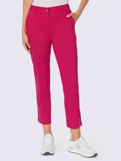 Pantalon 7/8 œillets au bas des jambes, couleur rose, taille 40, marque Rick Cardona - helline