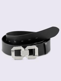 Ceinture de fabrication allemande, couleur : noir uni, taille 105, 73% cuir de vache;27% métal - helline