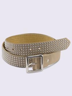 Ceinture élégants rivets fantaisie, coleur couleur ivoire - HELLINE