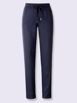 Pantalon en lin pur lin, couleur bleu, taille 38, marque Linea Tesini - helline