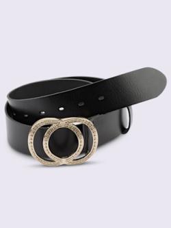 Ceinture cuir vachette, couleur noir, taille 95 - helline