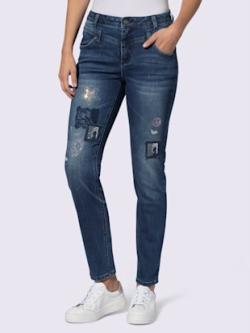 Jean superbes détails, couleur bleu, taille 44, marque Mandarin - helline