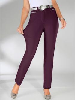 Pantalon d'hiver femme coupe indémodable, couleur rouge, taille 46, marque Stehmann Comfort line - helline