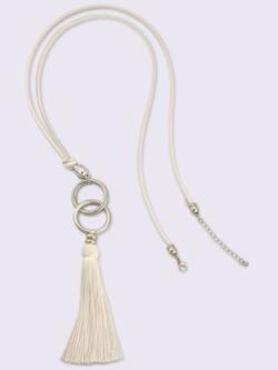 Collier houppe décorative, couleur couleur ivoire, taille 0 - helline