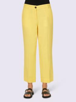 Pantalon 7/8 forme courte tendance, couleur jaune, taille 42, marque Rick Cardona - helline