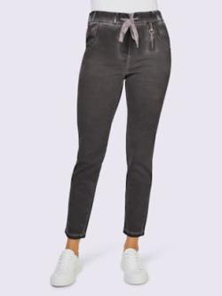Pantalon de jogging élasthanne, coleur gris pierre - HELLINE