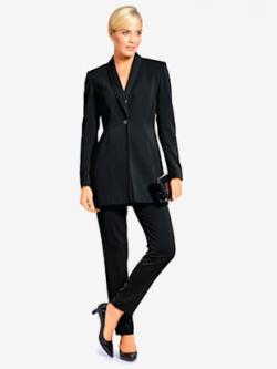 Blazer long style élégant, couleur noir - HELLINE