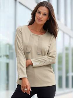 Sweat-shirt 50% modal, coleur sable - HELLINE