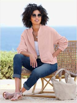 Blouson superbe bouclé, couleur couleur ivoire, taille 46, marque Linea Tesini - helline