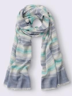 Écharpe motif à rayures mode, couleur bleu, taille 0 - helline