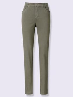 Jean 5 poches 50% coton, couleur vert, taille 56 - helline