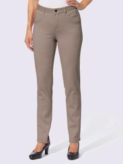 Jean skinny qualité coton, couleur marron, taille 40 - helline