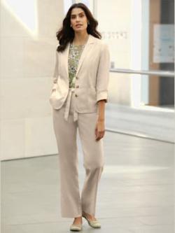 Blazer 55% lin, couleur marron, taille 52 - helline