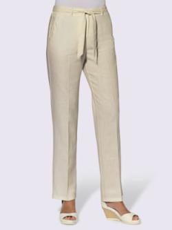 Pantalon 55% lin, couleur marron, taille 50 - helline
