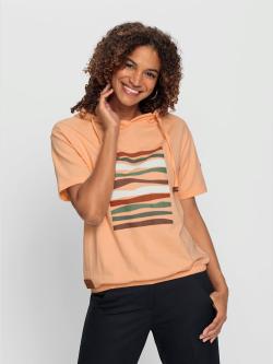 Sweatshirt à capuche 50% coton, couleur orange, taille 42, marque Collection L - helline