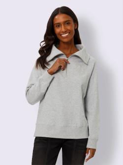 Sweatshirt col camionneur, couleur gris, taille 40, marque Best Connection - helline