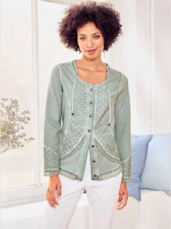 Blazer en jersey qualité coton, couleur menthe - HELLINE