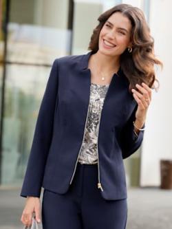 Veste blazer qualité peu froissable et facile à entretenir, couleur bleu, taille 54 - helline