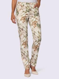 Pantalon imprimé qualité coton, couleur couleur ivoire, taille 50, marque Fair Lady - helline