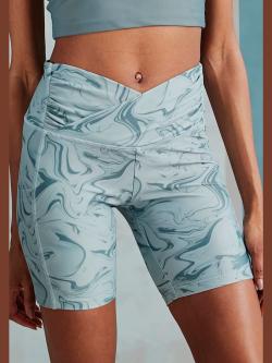 Pantalon technique short performance imprimé sur toute la surface, couleur vert, taille XS (32/34), marque LASCANA ACTIVE - helline