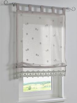 Store-bateau matière semi-transparente, couleur gris, taille 130x60 cm, marque helline home - helline