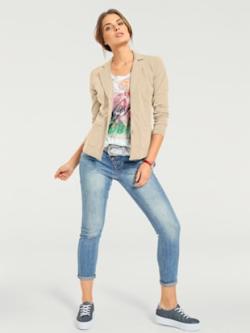 Blazer en jersey coupe sobre pour un look décontracté tendance, couleur marron, taille 44, marque Linea Tesini - helline