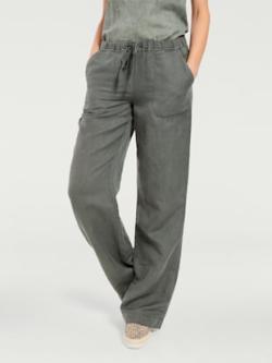 Pantalon jambes larges, couleur vert, taille 46, marque Linea Tesini - helline