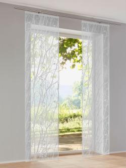 Panneau-rideaux rideaux coulissants modernes, couleur blanc, taille 175x57 cm, marque helline home - helline