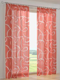 Store décoratif motif imprimé, couleur rouge, taille 225x140 cm, marque helline home - helline