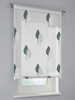Store bateau, couleur : bleu turquoise moyen uni, taille 140x60 cm, marque helline home, 100% polyester - helline