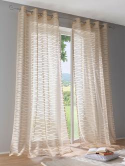 Rideaux, Cordon universel, couleur : marron clair uni, taille 225x135 cm, marque helline home, 65% coton;35% polyester - helline