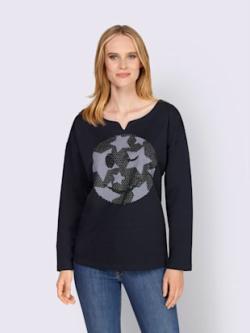 Sweat-shirt look décontracté moderne, coleur marine - HELLINE