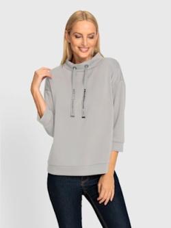 Sweatshirt mancherons tendance, couleur gris, taille 42, marque Rick Cardona - helline
