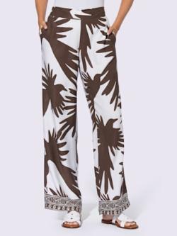 Pantalon imprimé qualité tissée, couleur marron, taille 50, marque Rick Cardona - helline