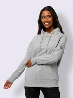 Sweatshirt col asymétrique, couleur gris, taille 36, marque Best Connection - helline