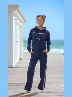Sweatshirt lounge à capuche, couleur bleu, taille 36, marque H.I.S - helline