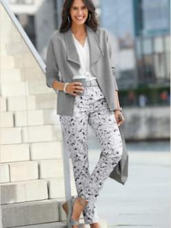 Blazer léger qualité coton doux sur la peau, couleur gris clair chiné - HELLINE