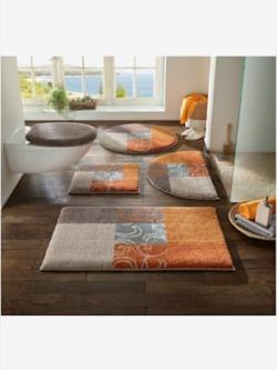 Tapis de bain, couleur : couleur ivoire moyen à motifs, taille 60x100 cm, marque helline home, 100% acrylique - helline