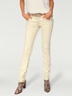 Jean skinny coupe skinny tendance, couleur couleur ivoire, taille 44, marque Linea Tesini - helline