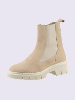 Bottines cuir velours de vache., marron clair uni, taille 41 - helline