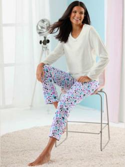 Pyjama-t-shirt jersey fin, couleur : couleur ivoire clair uni, taille 38/40, marque wäschepur, 50% coton;50% modal - helline