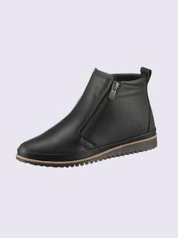 Bottine courte cuir nappa de vache, noir uni, taille 38 - helline