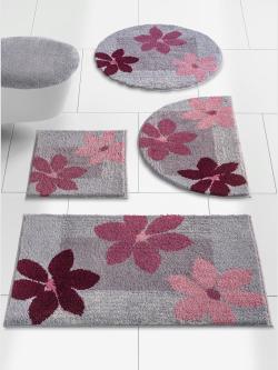 Tapis de bain acrylique, couleur gris, taille 70x120 cm, marque helline home - helline