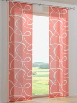 Panneau-rideaux rideaux coulissants modernes, couleur rouge, taille 225x60 cm, marque helline home - helline