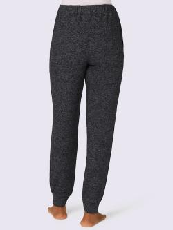 Pantalon femme effet tricot coupe décontractée, coleur anthracite chiné - HELLINE