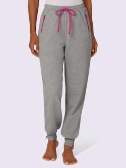 Pantelon de jogging glissières colorées, coleur gris-fuchsia - HELLINE