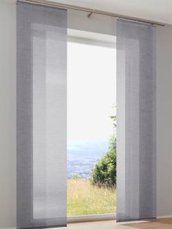 Panneau-rideaux, couleur : gris moyen uni, taille 145x57 cm, marque helline home, 100% polyester - helline