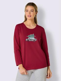 T-shirt de pyjama jersey fin, couleur rouge, taille 46/48, marque Comtessa - helline