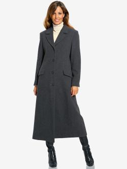 Manteau blazer classique à col à revers et poches rabat, gris foncé uni, taille 36, Linea Tesini - helline
