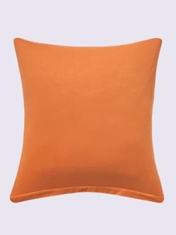 Housses de coussin jersey fin maco à repassage superflu, Jersey maco, couleur : orange foncé uni, taille 15x40 cm, marque Estella, 100% coton -